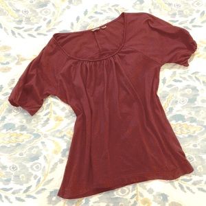 EDDIE BAUER - Pleated Scoop Neck & Cute Sleeves